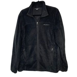 Eddie Bauer Black Full Zip Sweater - Mens L